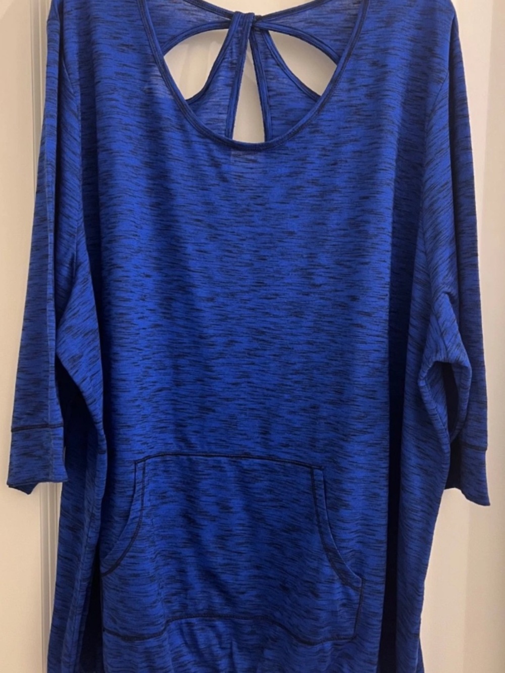 Catherines Blouse Top Size 4X Plus Size Pull Over Drawstring Kangaroo Pocket